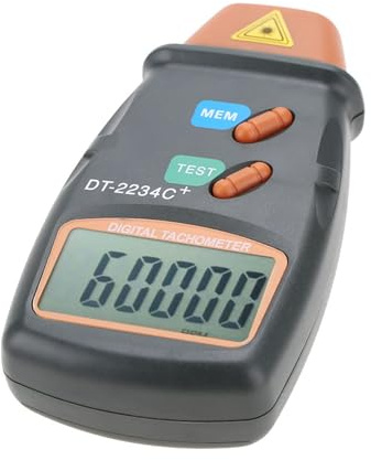 Digital varvräknare, DT-2234C+ beröringsfri LCD-fototachometer mini varvtalsmätare, varvtal 2,5RPM-99,999RPM