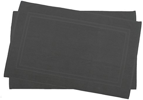 Julie Julsen 2er Pack 70 x 120 cm Badvorleger in Premium Qualität 900 gm2 in aktuellen Farben und 4 Größen aus Baumwolle Badematte Badteppich Duschvorleger Design Doppel Rahmen Anthrazit