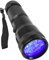 Berger & Schröter | 395-400 nm UV-LED Taschenlampe mit Handschlaufe batteriebetrieben 95g schwarz, Schwarzlichttaschenlampe Schwarzlicht ultraviolett Lichthärtung Resin Blutspur