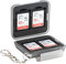 PROfezzion SD und Micro SD Karten Aufbewahrung, Wasserfest Schutzhüllen für Speicherkarten für 4 SD SDHC SDXC Karten + 8 Micro SD/TF Karten mit Karabiner, Grau