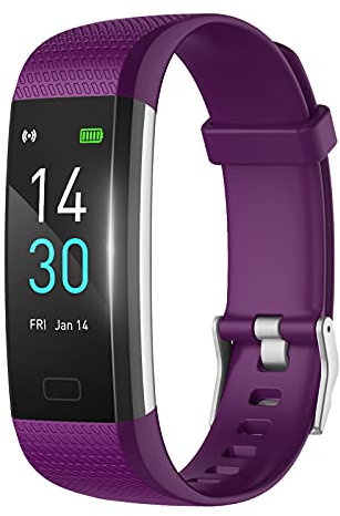 MicLee Women's Men's Smart Watch Fitness Wristband, Bluetooth Activity Tracker, Waterproof IP68, multi-language settings, USB portable charging, Sports watch, for iOS and Android, silicone wristband