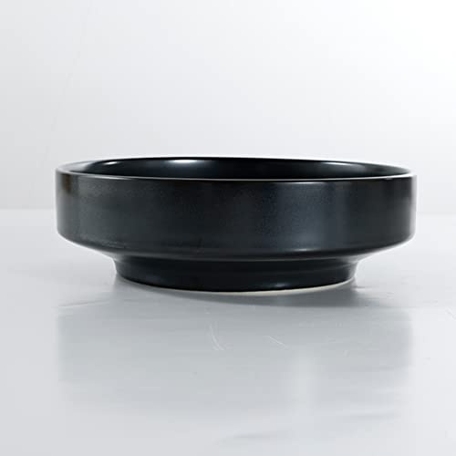 Kadum svarta pastatallrikar av keramik | 6 stycken gourmettallrikar | mattallrikar med fot 23,2 x 6,8 cm | djup tallrik sopptallrik salladsskål | gourmetskål med färgglasyr
