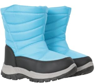 Mountain Warehouse Caribou Junior Kids Snow Boots - Snowproof, Fleece Lining, Warm, Insulated, High Traction Sole - Ideal For Bright Blue Kids Shoe Size 6