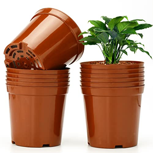 KINGLAKE Anzuchttöpfe 13.5cm, 12 Stück Pflanztöpfe Anzucht Premium, Pflanzentöpfe Blumentöpfe Kunststoff Klein, Anzuchttopf Töpfe Plastik Rund für Sämlinge Setzlinge Pflanzen