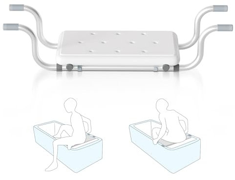 Ansobea Siège de baignoire Charge maximale 136 kg 72 x 22,5 x 19 cm Planche de siège pour baignoire Générique Tabouret Convient pour la salle de bain à la maison