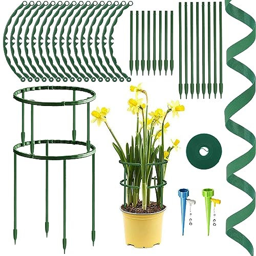 19 Pièces Piquets de Support pour Plantes, Plante Grimpante Anneau De Support De Plante, Supports Demi-Ronds pour Plantes, Support de Fleurs de Jardin pour Petites Plantes, Fleurs, Légumes