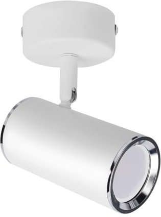 Takspot cylinder GU10 svängbar B: 7 cm H: 12 cm liten Aluminium Vit Utanpåliggande taklampa Utanpåliggande spotlight Vardagsrum Taklampa Kök Hall