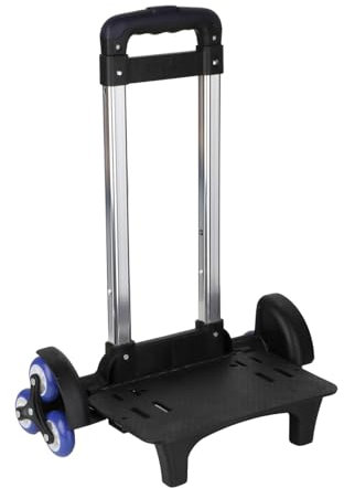 MagiDeal Diable pliable pour grimpeur d'escalier, avec poignée télescopique à 3 niveaux de hauteur, support en alliage d'aluminium pour le Shopping, le bureau, noir