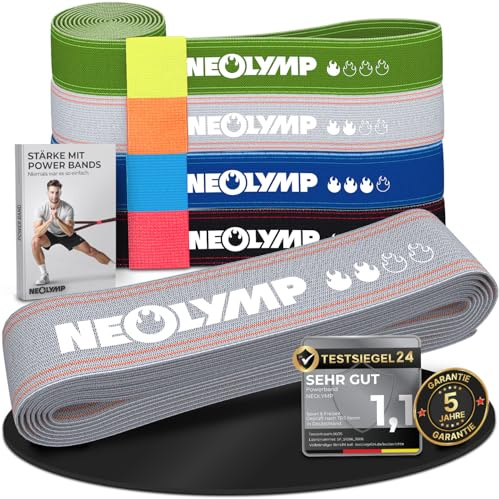 NEOLYMP Stoff Gymnastikband mit Verstellschnalle - langlebige & waschbare Resistance Bands - umweltfreundliche Fitnessbänder (leicht)