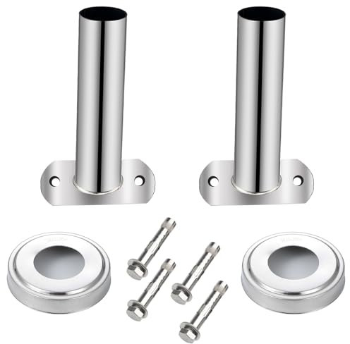 Fox·Bunny 2Pcs Edelstahl Poolleiter Halterung - Ø 40 mm - Hülse für Schwimmbadleiter,Montageset für Pool Leiter mit Flanschrohr