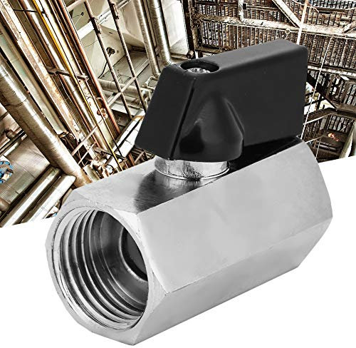 Vanne à Bille 1/2, Mini Vanne à Bille en Laiton 1/2, Vanne à Bille en Acier Inoxydable, Mini Vanne à Bille Chromée Femelle X Femelle NPT avec Poignée