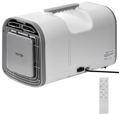 VEVOR Climatiseur portable, 1,25 kW·h, refroidisseur d'air à 3 vitesses, avec minuterie 24 h, réglable de 16-32 ℃, compatible avec CA/CC pour camping en tente extérieure, camping-car ou maison, blanc