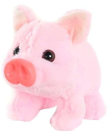 SZLIFE Cochon en peluche électronique réaliste, bouche mobile, doux et interactif, jouet pour animal de compagnie, cochon qui marche, cadeau, Rose