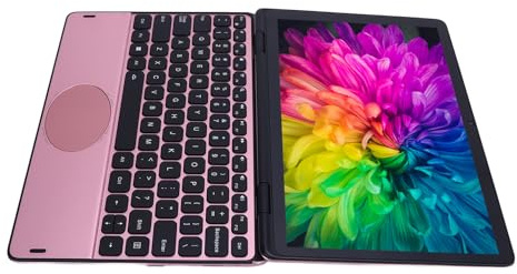 Jectse La Computadora Portátil de 11 Pulgadas, 8GB DDR4 256G M.2 SSD Touchsid 360 Deg Flip Portable 2 en 1 Laptop, Puerto USB 3.0 Tipo C, Puerto, para (Oro Rosado)