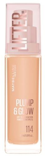 Maybelline New York Base de Maquillaje Lifter Foundation, Revitaliza e Ilumina al Instante, Acabado Uniforme, Enriquecida con Niacinamida y Ácido Hialurónico, Tono: 114 - 30 ml