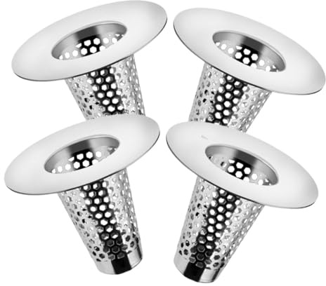 LOORGVEL Colador de Drenaje de Piso de Acero Inoxidable 4 Piezas Filtro Práctico para Baño y Cocina Diseño Único y Ahorro Uso Doméstico