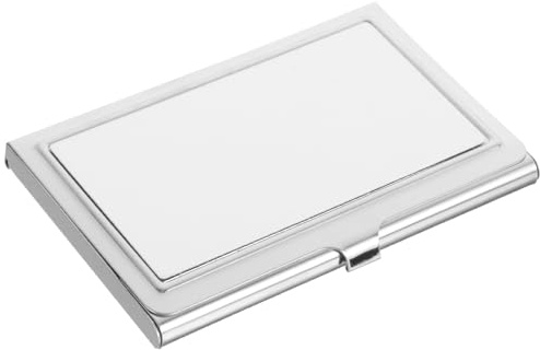 STOBAZA Estuche Metálico para Tarjetas de Visita con Superficie Lisa y Bordes Redondeados Resistente y Compacto para Sublimación Personalizada para Profesionales y Uso Diario