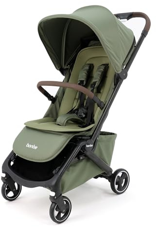 Bonbe Pushchair – from Birth to Strollers for Toddlers Up to 4 Years (22kg) - One-Hand Fold Baby Stroller, Lightweight Travel Pram, Cabin Approved, 5-Point Harness, Adjustable Seat & Storage Basket