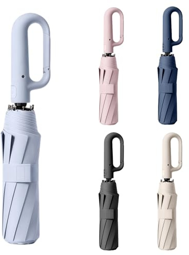 AYEUPZ Mini ombrello da viaggio compatto, 10 nervature, doppio supporto per una maggiore stabilità, ombrello uv spf50 sole, protezione solare