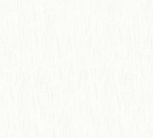 Architects Paper Textiltapete Metallic Silk Tapete Uni 10,05 m x 0,53 m weiß Made in Germany 309073 30907-3