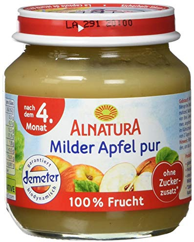 Alnatura Demeter Bio Milder Apfel pur, glutenfrei, 6er Pack (6 x 125 g)
