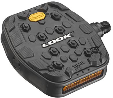 LOOK Cycle - Geo Trail Grip Bike Pedals - Flat Pedals - Reliability, Comfort and Durability - Slip-Proof Safety - Innovative Activ Grip Rubber - High-Performance MTB Bike Pedal - Black