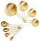 8pcs Stainless Steel Measuring Spoons and Measuring Cups Set Kitchen Accessories Baking Tea Coffee Spoon Measuring Tools (Gold)…