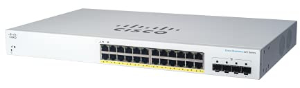 Cisco Business Smart Switch CBS220-24FP-4G | 24 porte GE | Full PoE | 4 SFP da 1G | Garanzia hardware limitata di tre anni (CBS220-24FP-4G-EU)