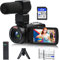 Video Camera, 1080P 30MP Camcorder IR Night Vision Vlogging Camera for YouTube, Remote Control 3.0 Touch Screen 18X Digital Zoom Camera Recorder with Microphone, Mini Tripod 2 Battries, 32GB SD Card