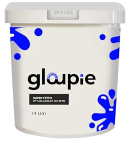 GLOUPIE SUPER TETTO Idropittura Acrilica Elastomerica Per Protezione E Decorazione Di Tetti E Superfici Esterne 14 Lt Grigio