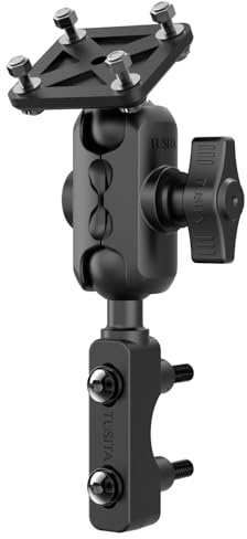 TUSITA Motocicleta GPS Soporte Depósito de Embrague Freno Compatible con Garmin Montana, Zumo XT GPS, Brazo de Doble Encaje - Tamaño B Corto