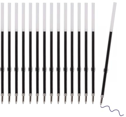 AQSQWQ 100 Stück Kugelschreiberminen Blau, 0,7mm Kugelschreiber Ersatzminen, Einziehbare Stift Nachfüllungen, Kugelschreiberminen Blau107mm Länge, Kunststoff Kugelschreiber Minen, Blau