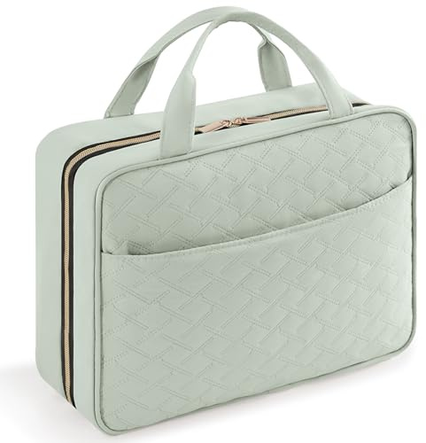 Lifewit Reise Kulturbeutel Damen, große Reise Kosmetiktasche Kulturtasche zum Aufhängen Organizer für Frauen, transparente Schminktasche mit hängendem Haken für Behälter, Groß,Minzgrün