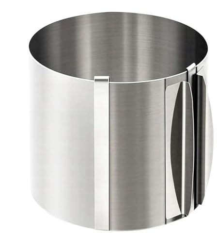 Anillos para hornear, molde ajustable de 20 cm de alto, marco de pastelería, suministros compactos y versátiles, ideal para decoración de postres, herramientas de panadería de acero inoxidable