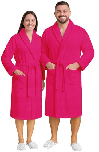Pearl Linens Cotton Terry Shawl Collar Bathrobe - Soft, Lightweight & Absorbent Unisex Spa Robe for Women & Men - 1 Piece