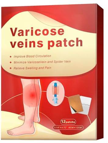Toppa per la circolazione delle vene varicose, 12 pezzi di pasta per la | circolazione delle gambe, per alleviare le gambe e le gambe stanche