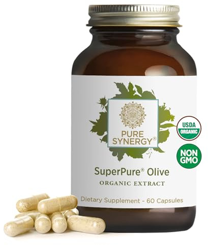 PURE SYNERGY SuperPure Olive Leaf Extract Supplement with Polyphenols | for Heart, Brain, and Immune Health (60 Capsules)