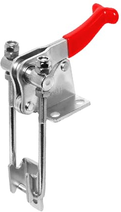 POWERTEC 1PK Toggle Clamp, 1980 lbs Holding Capacity, 40344 Adjustable 90 Degree Vertical U Bolt Latch w/Antislip Hand Grip for Woodworking Jigs & Fixtures, Smoker, Tire Carrier, Tool Box (20324)