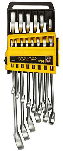 STANLEY STMT78092-8 - Juego de llaves combinadas de 8-24 mm en soporte (14 piezas)