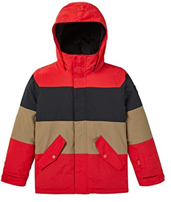 Burton Jungen Symbool Snowboardjacke, Tomato/True Black/Kelp, 140 EU, 11569105600