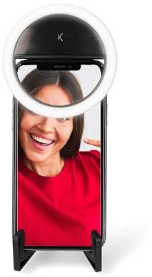 KSIX Aro de Luz Formato Pocket, Soporte incluido. Anillo de Luz Led para Móvil y ordenador. Ring Light para Tik Tok, Fotografía, Selfie