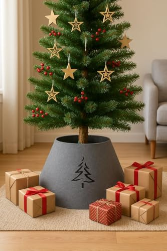 Julgranskjolar, förkläde, överdrag, julgransfot, gran, kjol, julgransprydnad, juldekoration, julgransprydnad, jul (svart, M)