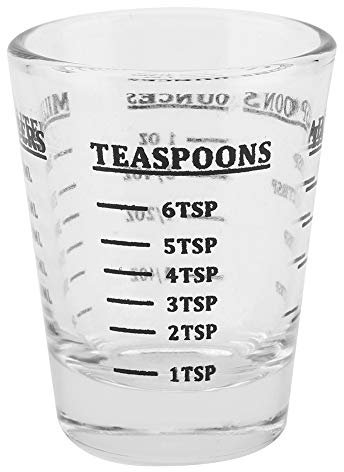 Measuring Cup,Jadeshay Glass Small Measuring Jug 1ounce 30ml Cup Capacity Espresso Shot Glasses Round Liquid Glass Ounce Measurement for Kitchen & Dining,Oz/ML/Teaspoon/Tablespoon 4 Scales