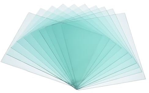 PATIKIL 4.33 x 3.5 Welding Helmet Lens, 50 Pack Clear PC Weld Hood Protective Replacement Covers Right Angle for Universal Used