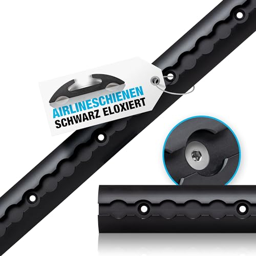 NTG Guide aeree in alluminio, forma semicircolare, 0,5 – 20 m, certificato TÜV, sicurezza del carico per camion e camper – listello di ancoraggio – forato e anodizzato nero – 0,5/1/2 m (2 x 1 metro)