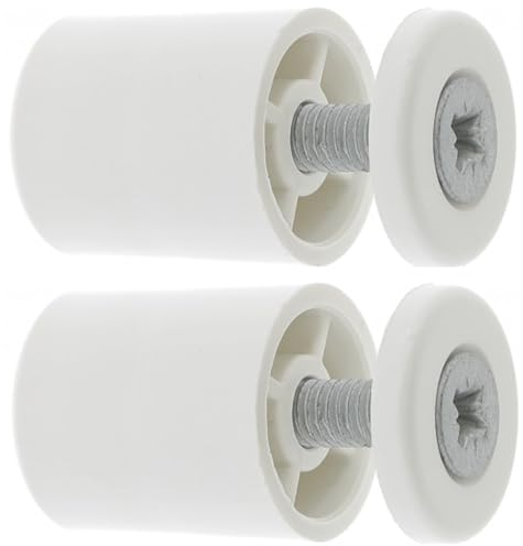 cyclingcolors 2x Runder Rollladen-Abschlussstopper 25mm Ø22mm aus PVC mit Unterlegscheibe und Schraube Jalousie Fensterauf- und -abwickelkasten Schreinerei, weiß