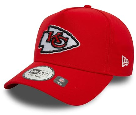 New Era NFL Kansas City Chiefs Casquette de Baseball Football Américain réglable Logo de l'équipe visière incurvée Rouge