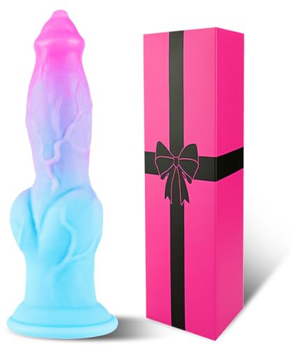 8.3 Inch Silicone Dog Knot Fantasy Dildo with Suction Cup, Thick Horse Knotted Anal Plug Monster Fat Penis Alien Dildo for G-Spot & Prostate Massage, Anal Butt Plug Adult Sex Toy for Men Women Gay
