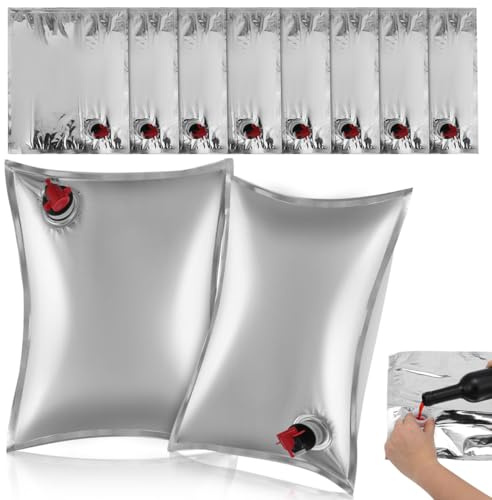 CLISPEED Refillable Wine Bags with Tap 5L Portable Drink Pouches for Outdoor Travel Beverage Storage Multipurpose Liquid Pouches for Parties and Picnics