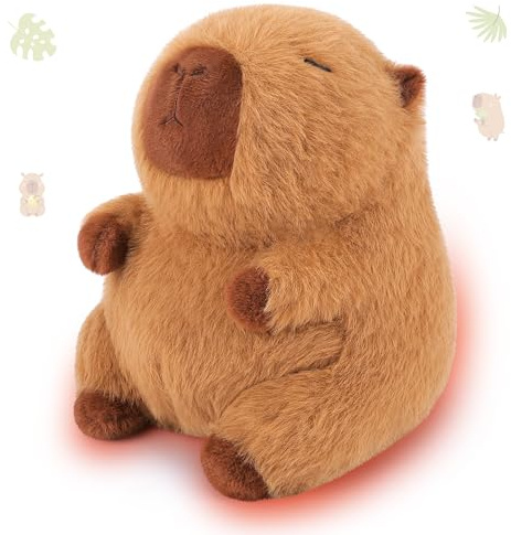 Heated Pad for Back Pain Microwave Heating Pad Plush for Pain Relief Weighted Animal Capybara 2lbs Heating Pads for Neck Shoulder Cramps & Period Pain Relief Cuddle Heated Pad Moist Heat Pad (Brown)